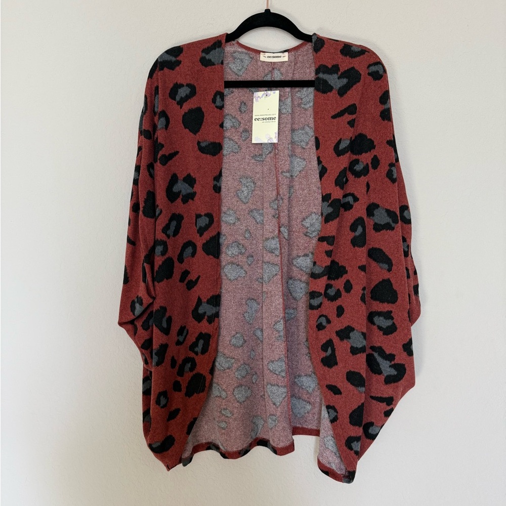 NWT Eesome Animal Print Cardigan